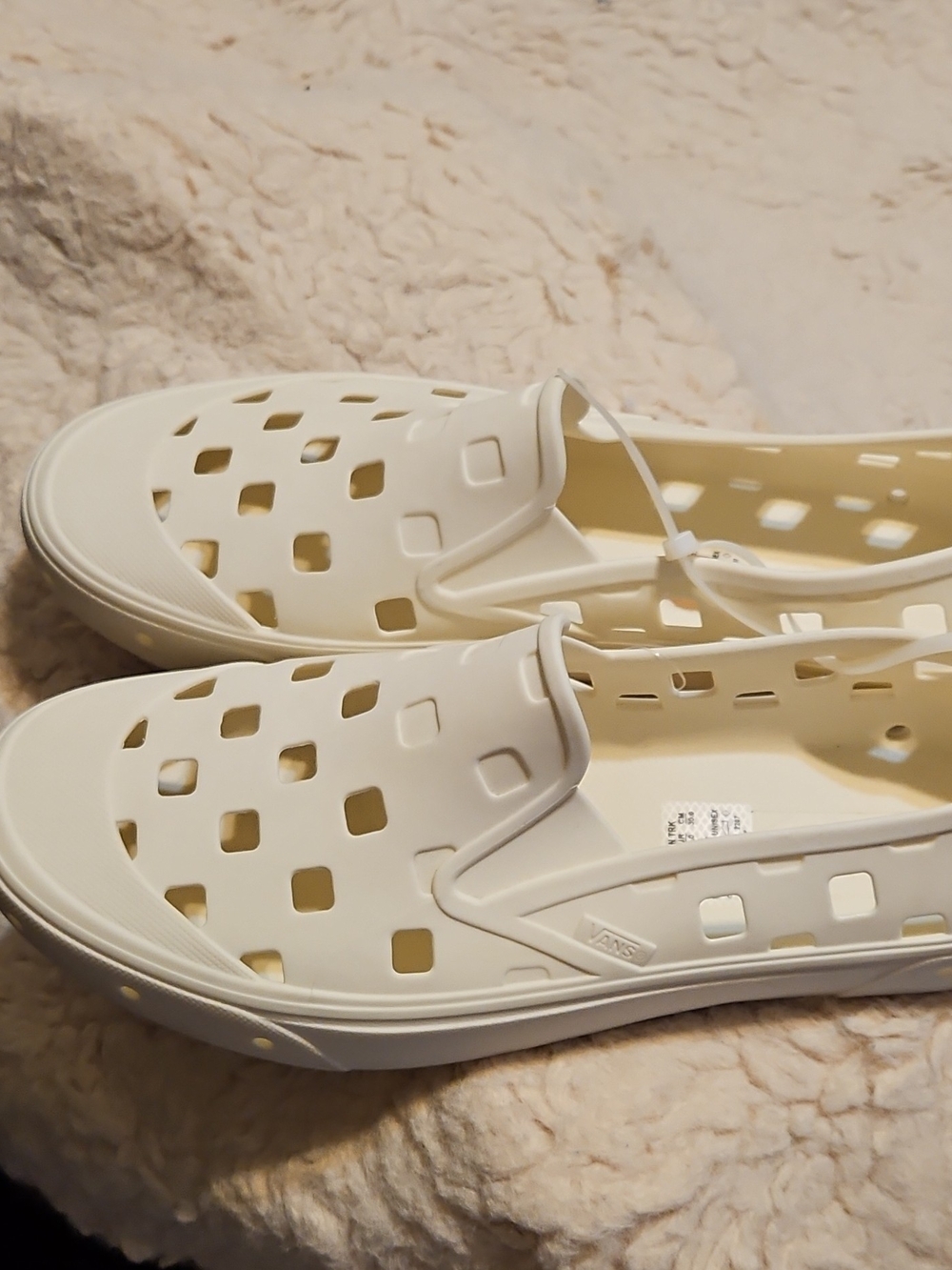 Vans Men's White Perforated Slip-On Platform Clog - Picture 2 of 11